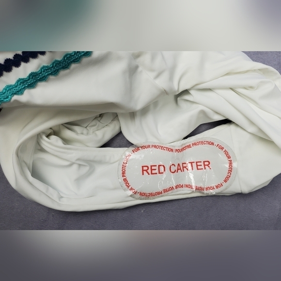 Red Carter Ipanema Smocked‎ Off Shoulder Maillot Women's one piece Swimsuit Sz L - Picture 6 of 13